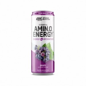 Optimum Nutrition ESSENTIAL AMIN.O. ENERGY+ Electrolytes Sparkling Grape 355ml * 12 Cans (12 Servings) | 5729MCEXB