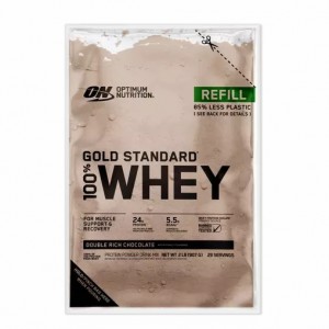 Optimum Nutrition GOLD STANDARD 100% WHEY™ Recyclable Refill Bag Double Rich Chocolate 2 lb (29 Servings) | 8794TFQDA