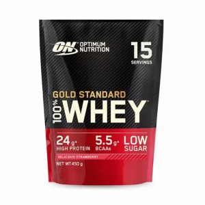 Optimum Nutrition Gold Standard 100% Whey Protein Powder Delicious Strawberry 450 grams (15 Servings) | 2601LYVUZ