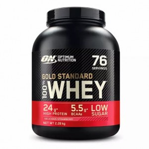 Optimum Nutrition Gold Standard 100% Whey Protein Powder Delicious Strawberry 2.28 kg (76 Servings) | 4378TNLFH