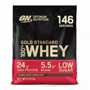 Optimum Nutrition Gold Standard 100% Whey Protein Powder Double Rich Chocolate 4.53 kg (146 Servings) | 4092XPRDT