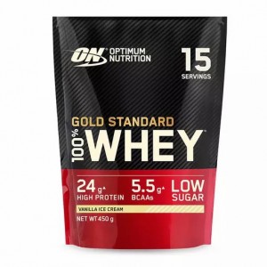 Optimum Nutrition Gold Standard 100% Whey Protein Powder Vanilla Ice Cream 450 grams (15 Shakes) | 1902WQTJF