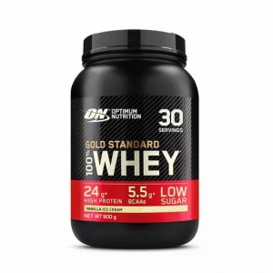 Optimum Nutrition Gold Standard 100% Whey Protein Powder Vanilla Ice Cream 900 grams (30 Servings) | 1049OYDJA