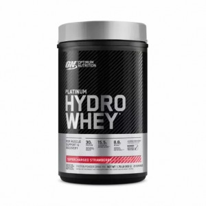 Optimum Nutrition PLATINUM HYDROWHEY™ Supercharged Strawberry 1.76 lb (20 Servings) | 6731OFHDG