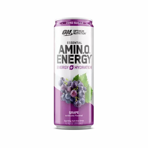 Optimum Nutrition ESSENTIAL AMIN.O. ENERGY+ Electrolytes Sparkling Grape 355ml * 12 Cans (12 Servings) | 5729MCEXB