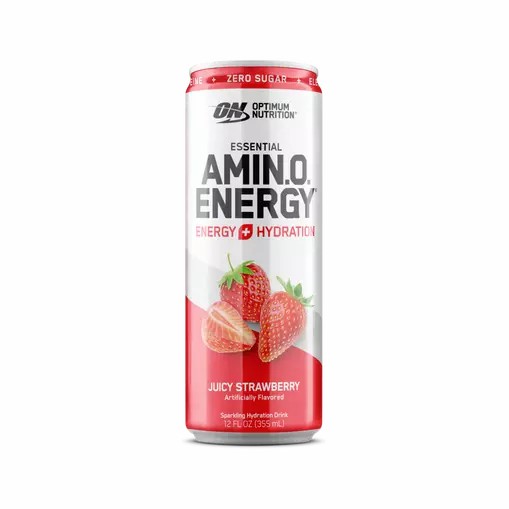 Optimum Nutrition ESSENTIAL AMIN.O. ENERGY+ Electrolytes Sparkling Juicy Strawberry 355ml * 12 Cans (12 Servings) | 9461ILCDF