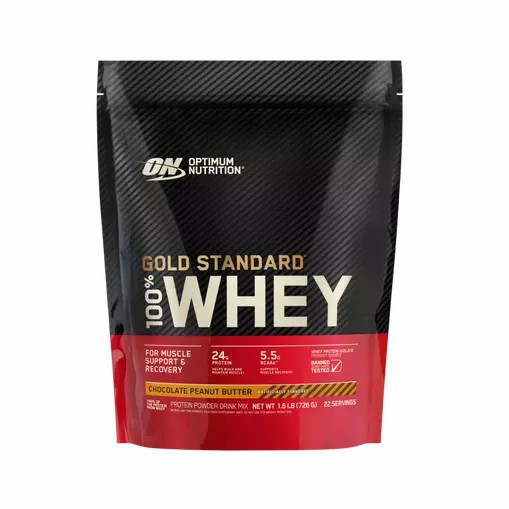 Optimum Nutrition GOLD STANDARD 100% WHEY™ Chocolate Peanut Butter 1.5 lb (22 Servings) | 2137JDOQC