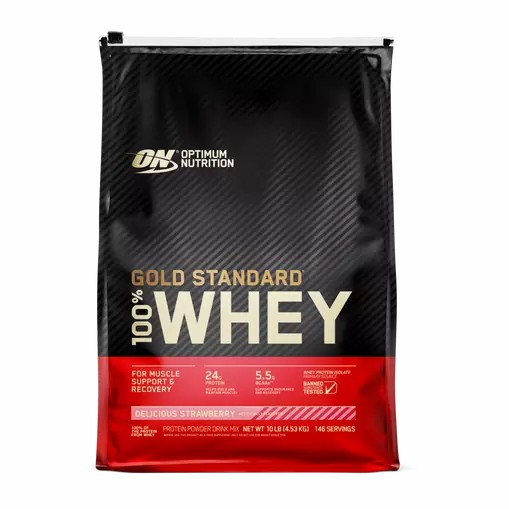 Optimum Nutrition GOLD STANDARD 100% WHEY™ Delicious Strawberry 10 lb (146 Servings) | 1592SXFTY