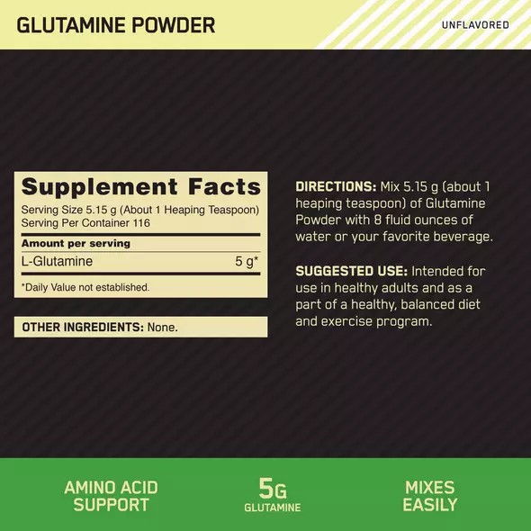 Optimum Nutrition Glutamine Powder 2.2 lb (194 Servings) | 7612ICBUW