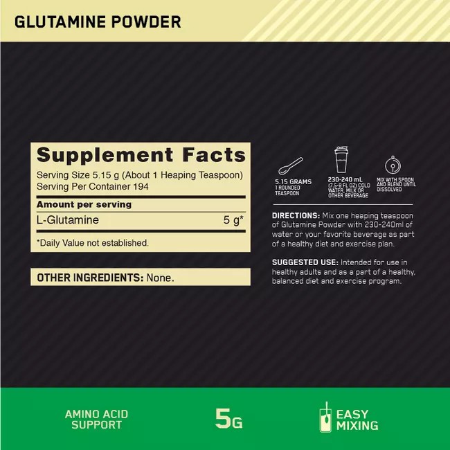 Optimum Nutrition Glutamine Powder Unflavoured 1kg | 5126EMOKB