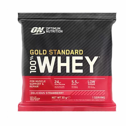 Optimum Nutrition Gold Standard 100% Whey Powder Sachets Delicious Strawberry 1 sachet (30 grams) | 0893ZKJFB