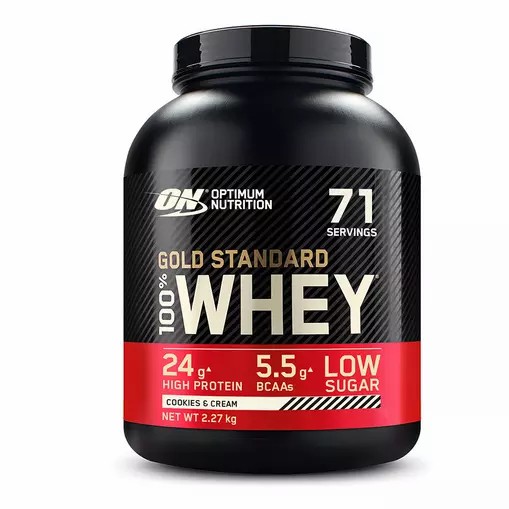 Optimum Nutrition Gold Standard 100% Whey Protein Powder Cookies & Cream 2.27 kg (71 Servings) | 7628CUNKA