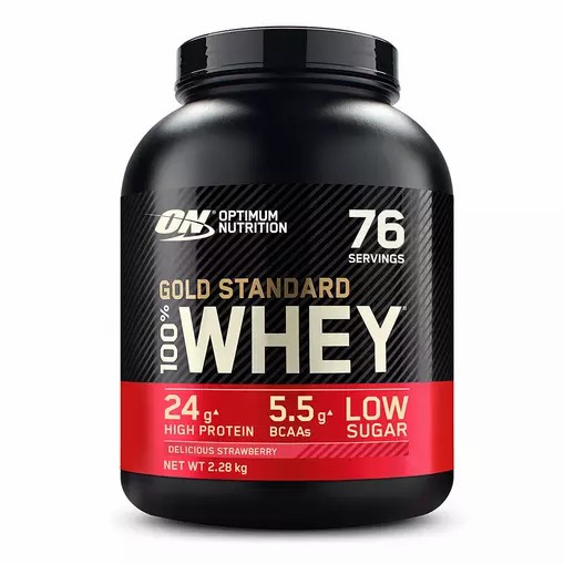 Optimum Nutrition Gold Standard 100% Whey Protein Powder Delicious Strawberry 2.28 kg (76 Servings) | 4378TNLFH