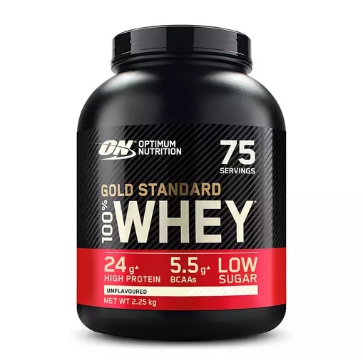 Optimum Nutrition Gold Standard 100% Whey Protein Powder Unflavoured 2.25 kg (75 Servings) | 7812HTKXU