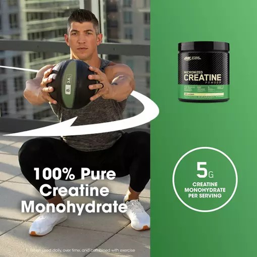 Optimum Nutrition Micronized Creatine Powder Unflavored 0.66 lb (60 Servings) | 5082RJVYI