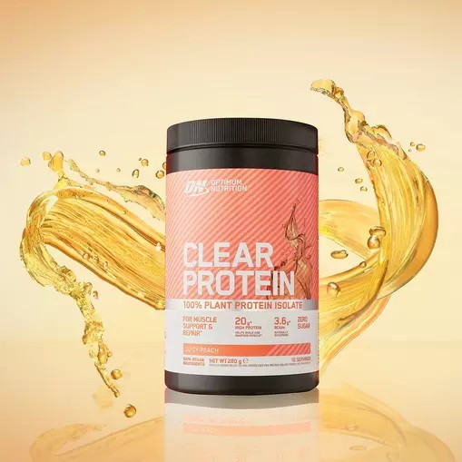 Optimum Nutrition ON Clear Protein 100% Plant Protein Isolate Juicy Peach 280 grams (10 Servings) | 1689KHUFE