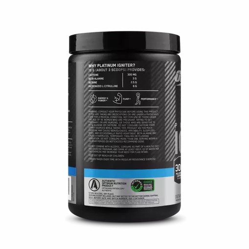 Optimum Nutrition Platinum Igniter Blue Raspberry Freeze 0.84 lb (20 Servings) | 7198IUNJM