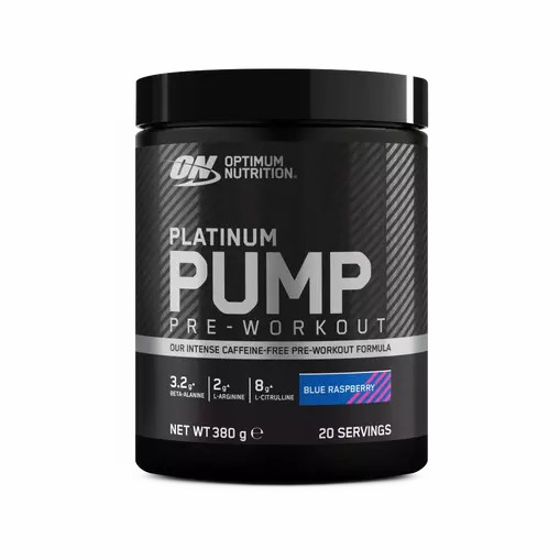 Optimum Nutrition Platinum Pump Pre-workout Blue Raspberry 380 grams (20 Servings) | 2934XERVI