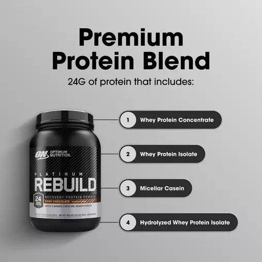 Optimum Nutrition Platinum Rebuild Dark Chocolate 1.67 lb (20 Servings) | 8152AZIBV