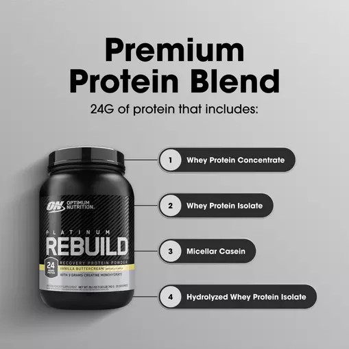 Optimum Nutrition Platinum Rebuild Vanilla Buttercream 1.63 lb (20 Servings) | 6372MLFQV