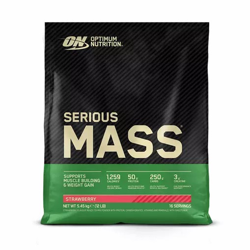 Optimum Nutrition Serious Mass Gainer Strawberry 5.45 kg (16 Servings) | 8327AGXFL