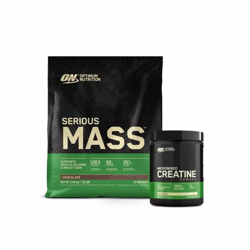 Optimum Nutrition Serious Mass & Creatine Stack Chocolate | 2617SGHKO